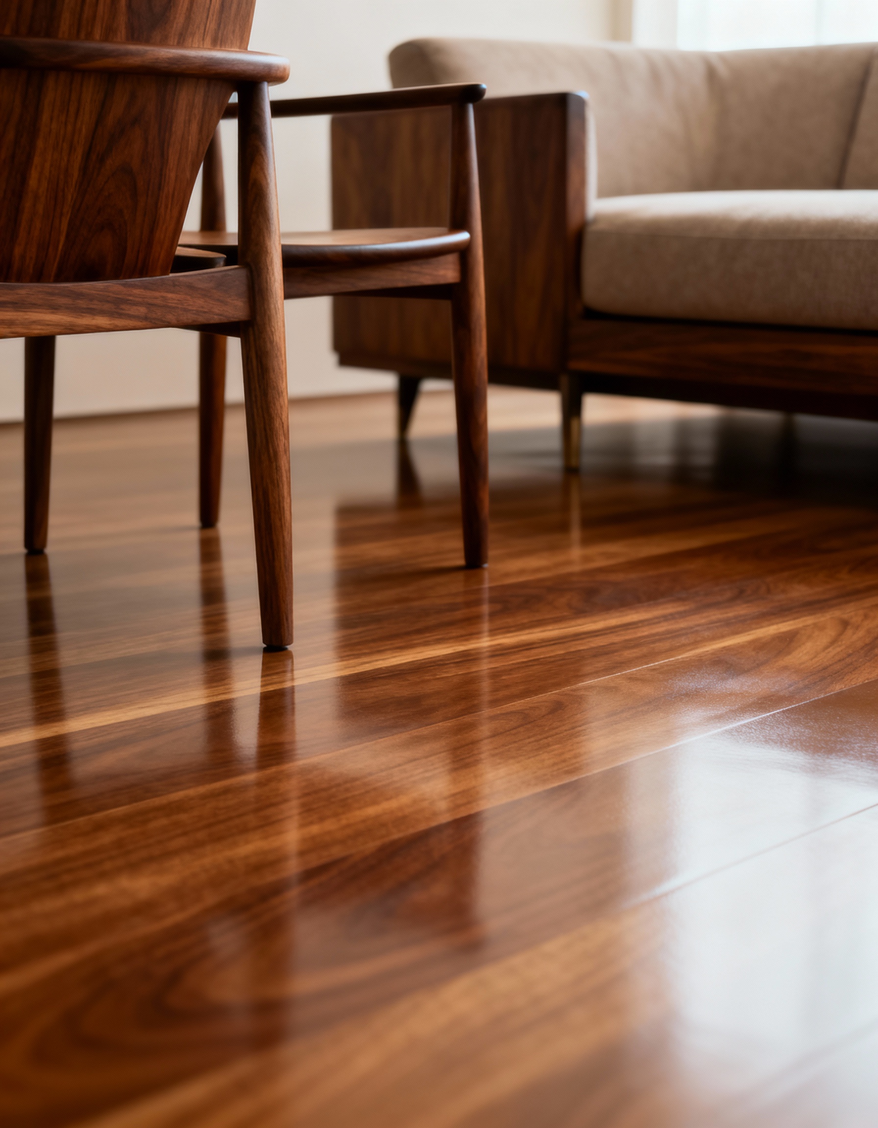 Wooden floor and chair